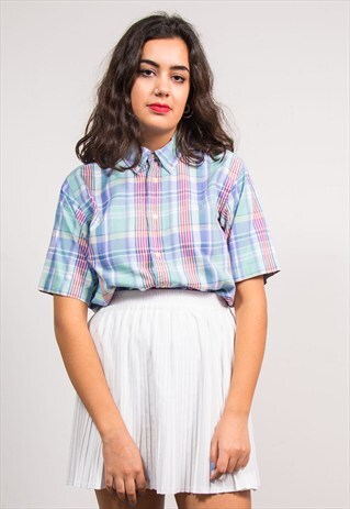 VINTAGE 90'S CHECK PATTERN RALPH LAUREN SHORT SLEEVE SHIRT