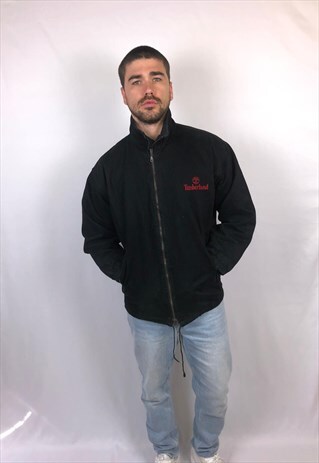 VINTAGE TIMBERLAND SPELLOUT JACKET IN BLACK