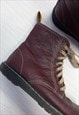DR MARTENS BOOTS BURGUNDY LEATHER LACE-UP