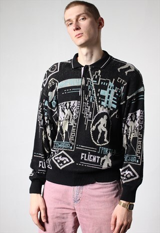 90'S GRAPHIC KNIT SWEATER