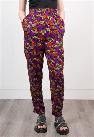 VINTAGE 90'S GRUNGE STYLE FLORAL TROUSERS