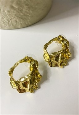 Molton Gold Cut Out Stud Earrings