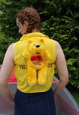 VINTAGE YELLOW HARIBO GUMMY BEAR SOFT TOY FESTIVAL BACKPACK