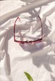TRANSPARENT PURPLE CHUNKY BEVELLED SQUARE SUNGLASSES