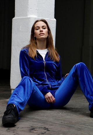 ELECTRIC BLUE STRETCH VELVET FLARES