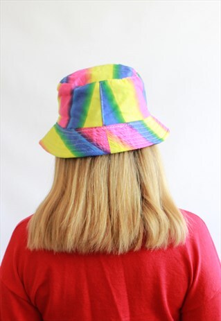 RAINBOW MULTI COLOUR BUCKET HAT