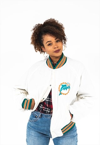VINTAGE MIAMI DOLPHINS NFL AMERICAN FOOTBALL JACKET UNISEX