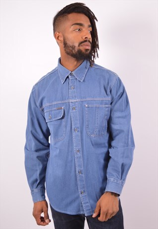 VINTAGE CALVIN KLEIN DENIM SHIRT BLUE