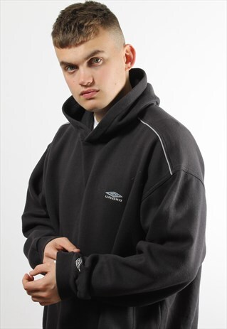 VINTAGE UMBRO NAVY HOODIE WITH LOGO