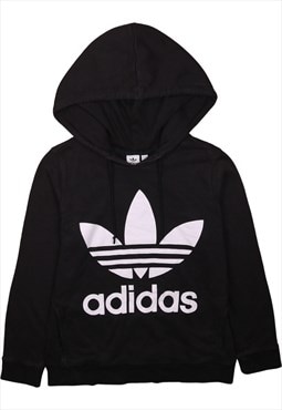 Vintage 90's Adidas Hoodie Spellout Pullover Black Medium