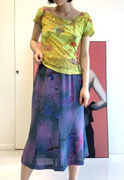 Kenzo y2k green graphic design archive print vintage top