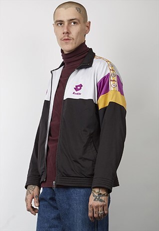 VINTAGE 80'S LOTTO TAPED MULTICOLOUR TRACKSUIT JACKET