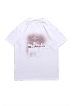 Virgin Mary t-shirt saint print fee grunge top in white