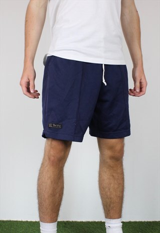 VINTAGE BASKETBALL SPORTS SHORTS IN BLUE WITH LOGO,