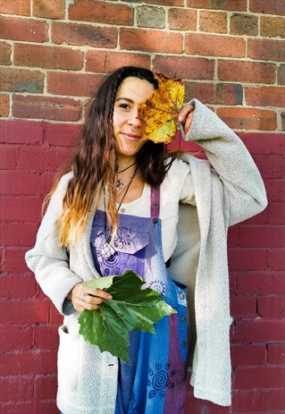 FAIRTRADE PURPLE & TURQUIOSE HIPPIE OVERALLS DUNGAREES