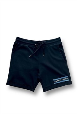 Denim detail shorts black