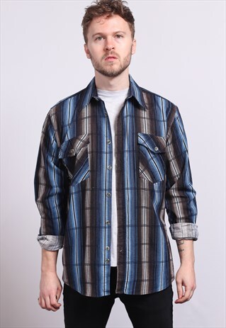 VINTAGE CORDUROY CORD STRIPED SHIRT