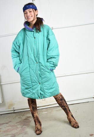 80'S RETRO ATHLEISURE PADDED PUFFER PARKA COAT