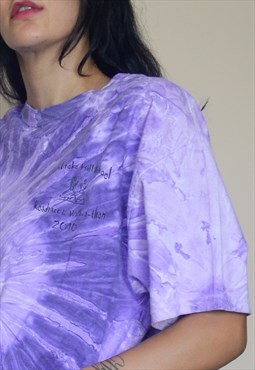 Vintage Tie Dye Tshirt in Lilac with Slogan