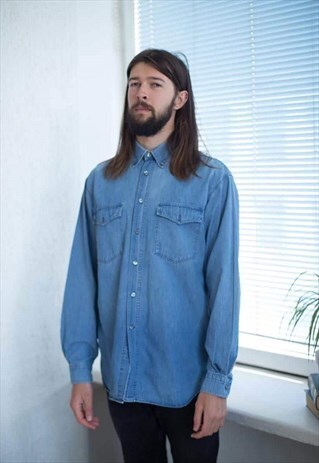 VINTAGE 90'S BLUE DENIM SHIRT