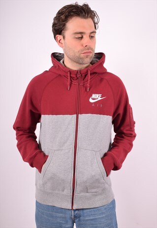 NIKE MENS VINTAGE HOODIE JACKET LARGE GREY 90S
