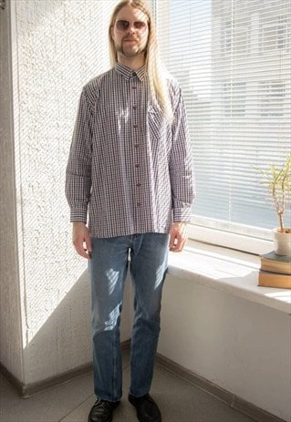 Vintage Multicolour Checked Cotton Shirt