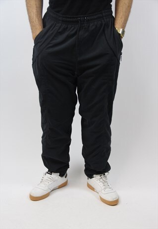 VINTAGE BLACK SHELL TRACKSUIT BOTTOMS