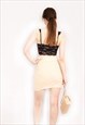 COCO STYLISH TWEED EFFECT SKIRT IN BEIGE