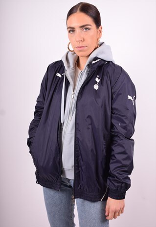 PUMA WOMENS VINTAGE TRACKSUIT TOP JACKET SMALL BLUE 90'S