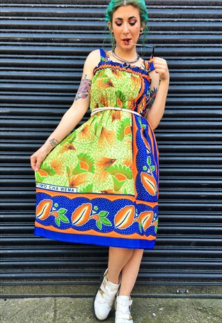 VINTAGE ELASTICATED TOP SUMMER DRESS