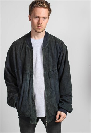 VINTAGE OVERSIZED SUEDE BOMBER JACKET