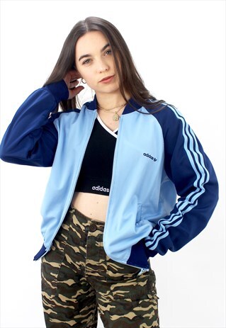 90'S RETRO BLUE FESTIVAL BOMBER JACKET