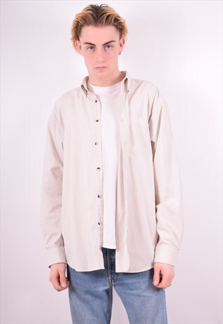 TIMBERLAND MENS VINTAGE SHIRT XL BEIGE 90'S