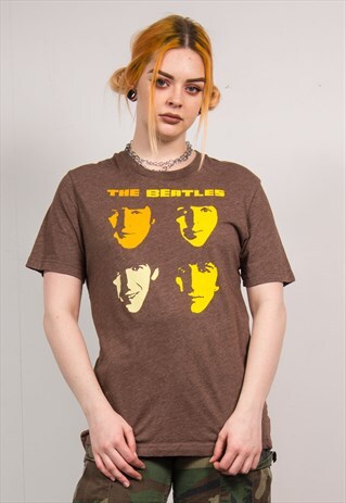 THE BEATLES BROWN BAND T-SHIRT