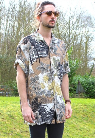 VINTAGE 90S HAWAIIAN USA SHIRT - XL - FESTIVAL COCKTAIL