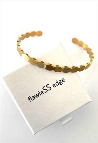 18CT GOLD PLATED CUFF, OPEN CUFF, BRUSHED GOLD