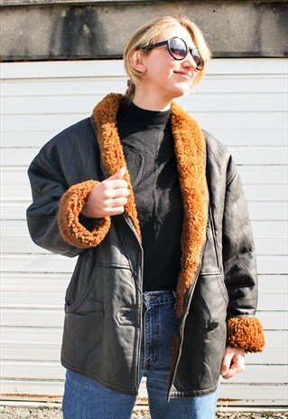 VINTAGE SHEARLING AVIATOR JACKET