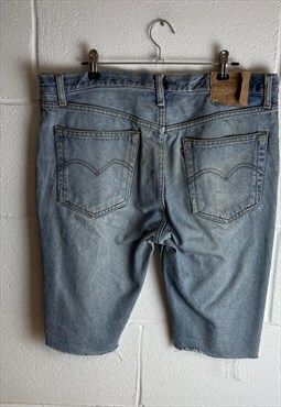 Vintage 90s Levis 501 Blue Denim Straight Fit Shorts 