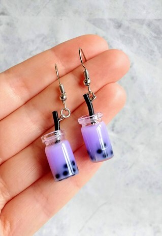 LILAC BUBBLE TEA EARRINGS