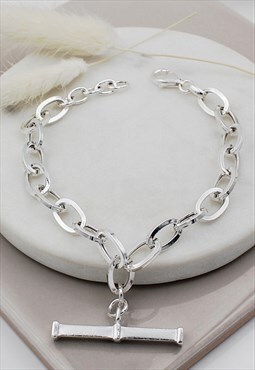 Sterling Silver T-Bar Bracelet