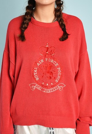 90'S RETRO SLOUCHY HERITAGE KNIT FESTIVAL GARM JUMPER