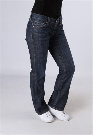 LEVIS DENIM ULTRA LOW BOOTCUT JEANS VINTAGE UK 10 (CB2H)