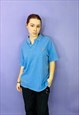 Vintage 90s Ralph Lauren Embroidered Blue Polo Shirt