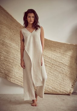 RICOCHET v-neck sleeveless linen top