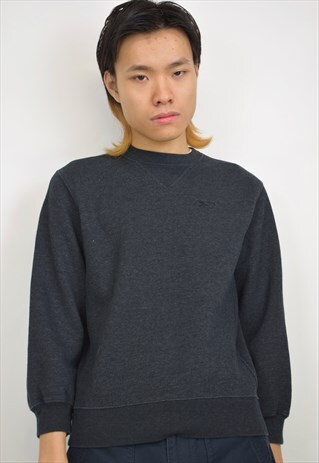 VINTAGE 90S REEBOK CHARCOAL GREY/BLACK SWEATSHIRT