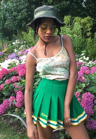 MULTI PRINT LIGHT GREEN EMBROIDERY CROP TOP