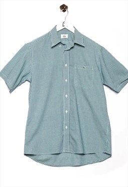 vintage Lacoste Short Sleeve Shirt Classic Look Blue/Checker