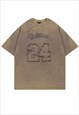 BASKETBALL T-SHIRT NUMBER PATCH TEE GRUNGE TOP VINTAGE BLACK