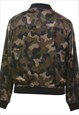 VINTAGE CAMOUFLAGE PRINT OLIVE GREEN & BLACK ZIP-FRONT Y2K B