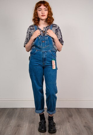 90'S VINTAGE BLUE DENIM LONG DUNGAREES